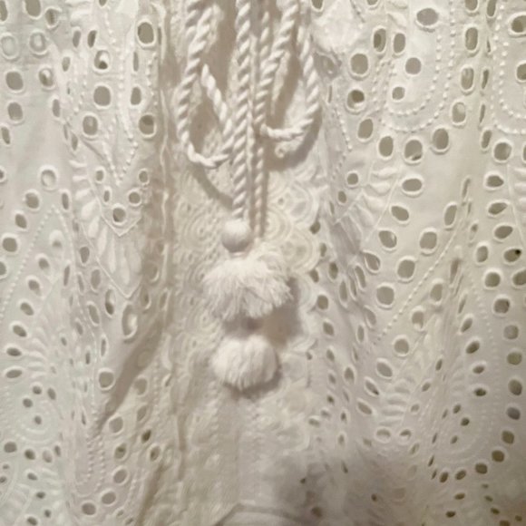 VINEYARD VINES WHITE, EYELET, SOFT COTTON, SWIMSUIT COVER-UP SIZE XL - Picture 4 of 5